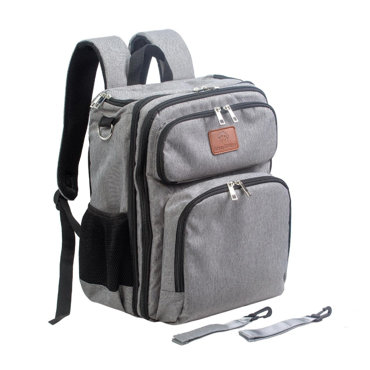 Premium Quality Designer Diaper Bag Backpack - Easily Connects to Strollers
