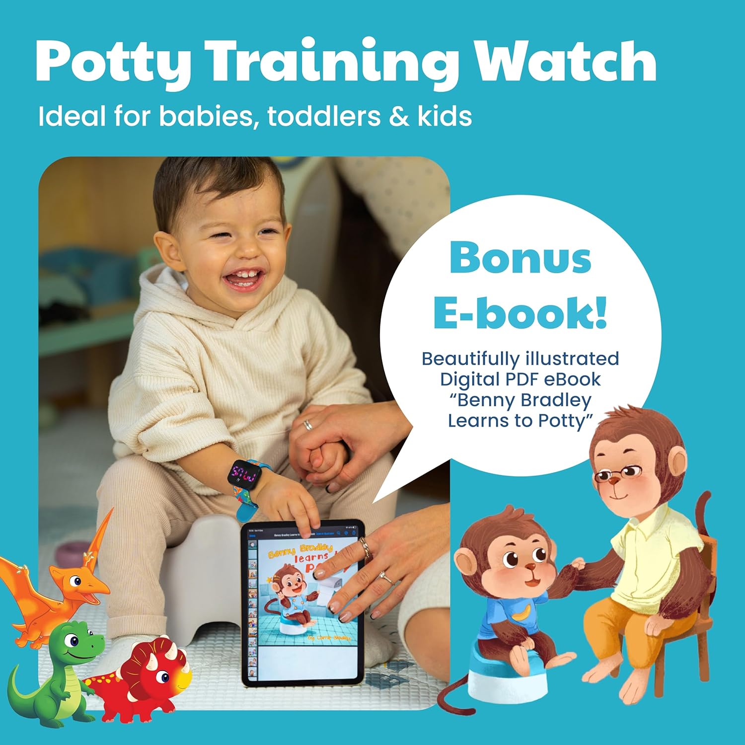 Potty Training Watch with eBook - Dino